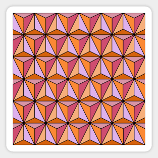 Geometric Triangles Orange and Pink Sticker